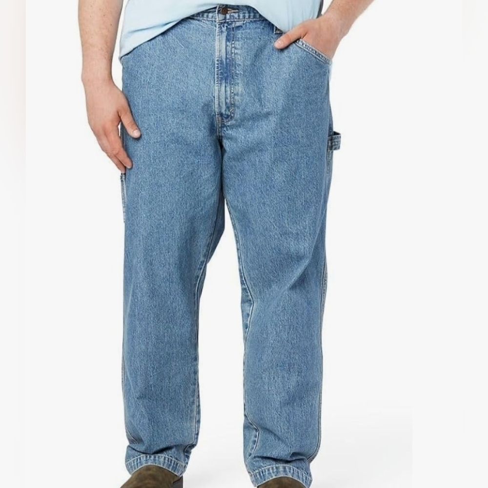Levi Strauss Signature Men's Big & Tall Carpenter Jeans, Light Indigo, W52 X 30L